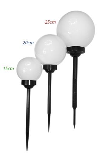 SOLÁRNA LAMPA MLIEČNE BIELA GUĽA 15cm 4 LED! XL