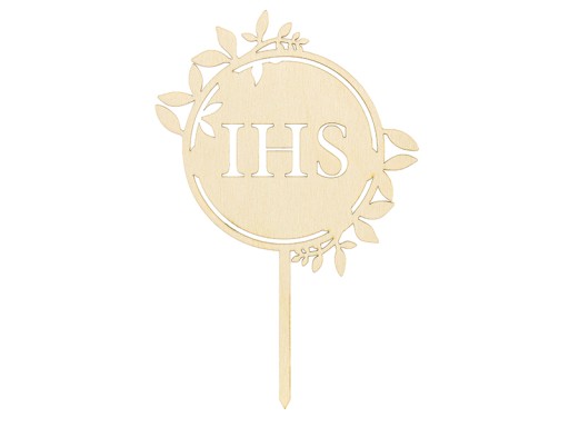 IHS drevená posýpka na tortu 23cm COMMUNION