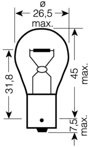 Osram žiarovka 12V 21W BA15s (1 ks) Yamaha