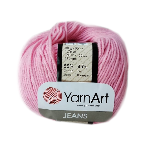 YARNART JEANS priadza 36 ružová