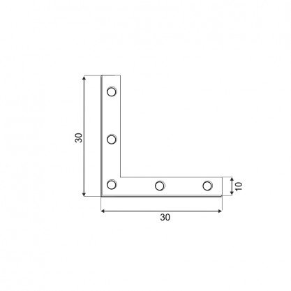 NA30 Dvere okenné rohové 30x30x10x1,5mm 4ks