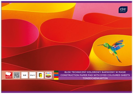 Interprint, farebný technický blok A4, 20 listov