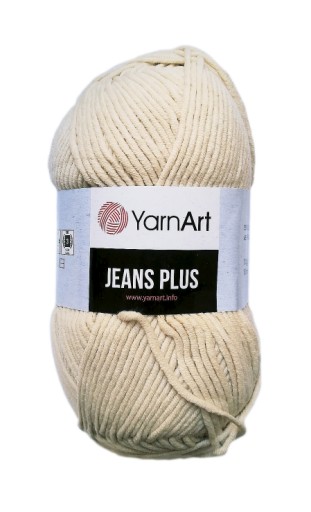 100g bavlnená akrylová priadza Jeans Plus 05 svetlo béžová