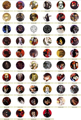 Manga Anime Hellsing Pins VEĽKÝ VÝBER
