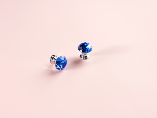 LESKLÁ AVA CRYSTAL BLUE Gombík na nábytok