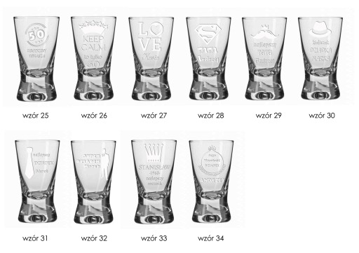 GLASS gravírované poháre na vodku, 25 ml