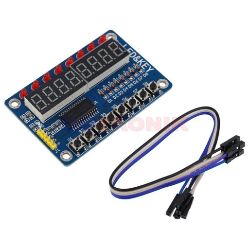LED displej + tlačidlá modulu TM1638