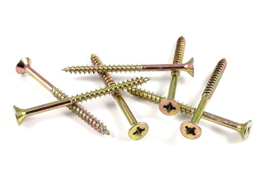 Skrutky do dreva kalené 4x45 mm 1kg POZINKOVANÉ, zlatožlté
