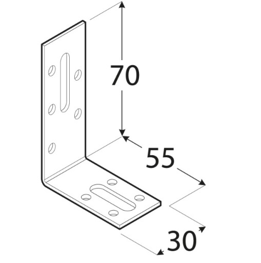 Nastaviteľný uhol KRD2 70x55x30x2,0