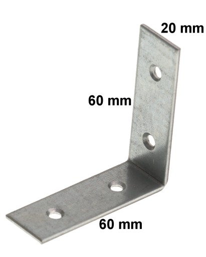 TESÁRSKY UHLOVÝ KONEKTOR 60x60x20 mm 5 kusov