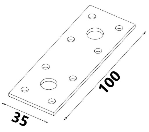 PERFOROVANÝ PLACHT, PLOCHÝ SPOJ, POZINKOVANÝ, 100x35