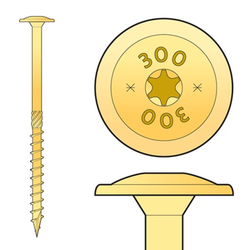 Stolárska skrutka s podložkou 6x70 torx 100 ks DMX