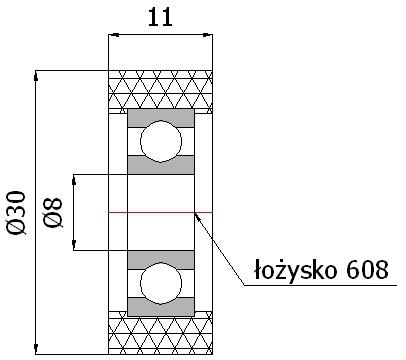 VALEC, priemer 30mm, TLAKOVÝ VALEC POLYURETÁN, priemer 8mm