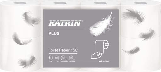 TOALETNÝ PAPIER BIELY CELULÓZOVÝ 3W KATRIN PLUS 8 ks