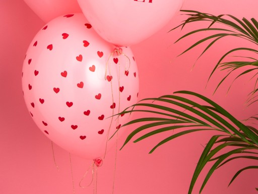 Romantický balónik so srdiečkami na Valentína