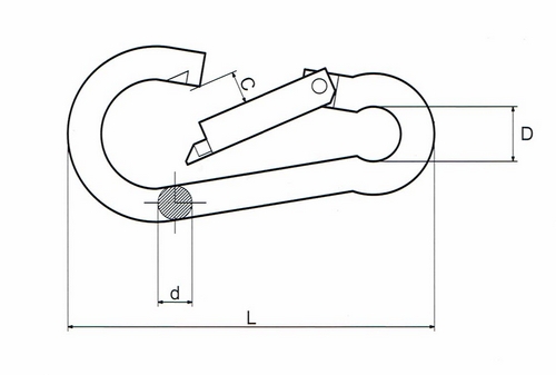 Hasičská karabína karabína 4x40 40mm Pozink