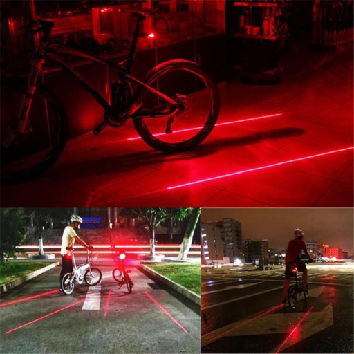 LASER LED zadné svetlo na bicykel UFO zadný bicykel