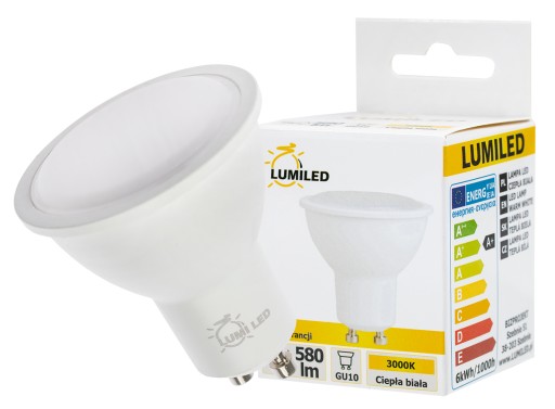 GU10 LED žiarovka 120° 6W = 50W 580lm 3000K TEPLÁ BIELA PREMIUM LUMILED