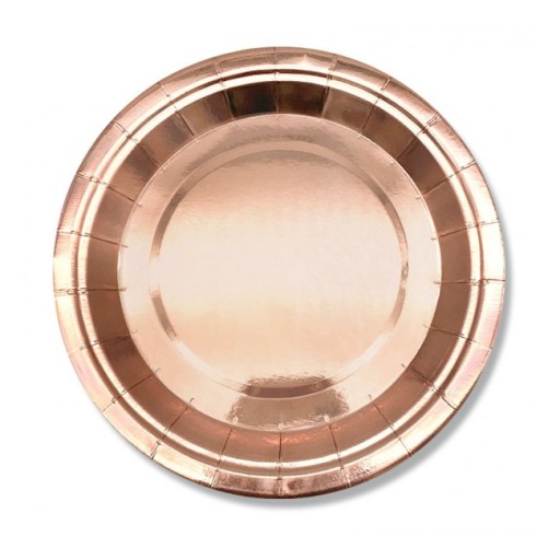 ROSE GOLD Sada tanierov, šálok a slamiek - 6 osôb