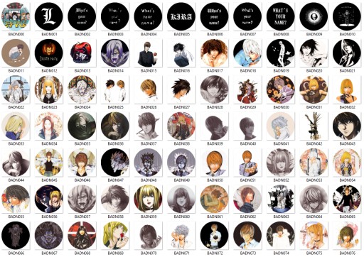 Anime Manga Death Note Pins VEĽKÝ VÝBER
