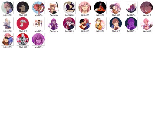 Manga Anime Mirai Nikki Pins VEĽKÝ VÝBER