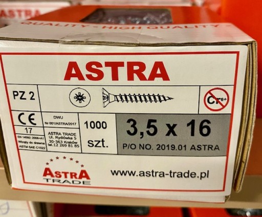 ASTRA SKRUTKA DO DREVA Biela pozinkovaná 3,5x16 25 ks