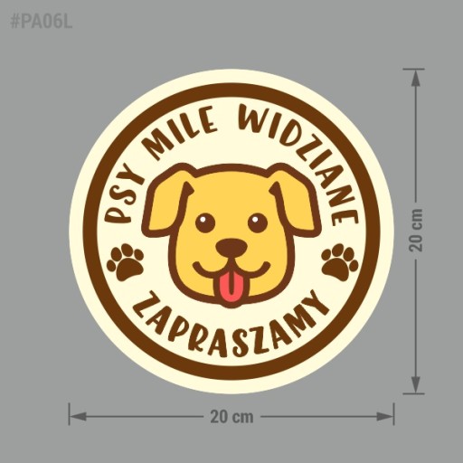 Psy vitajte - nálepka 20x20