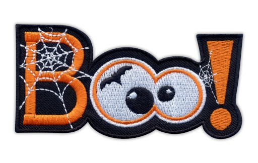 Náplasť Scary Boo! - na HALLOWEEN, VÝŠIVKY