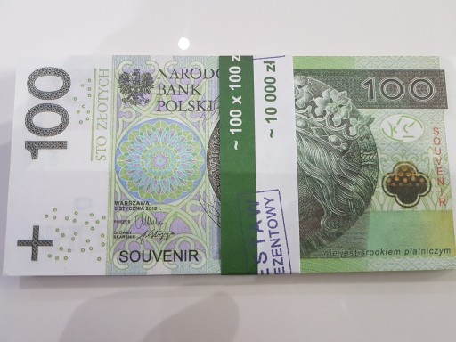 100 PLN bankovky na zábavu a učenie, balenie po 10 (d)