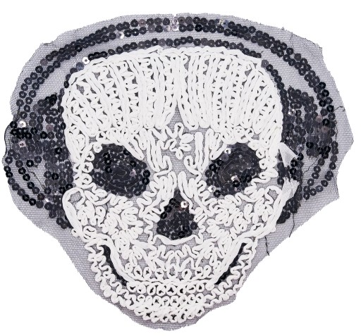 SKULL flitre Nášivka čierna
