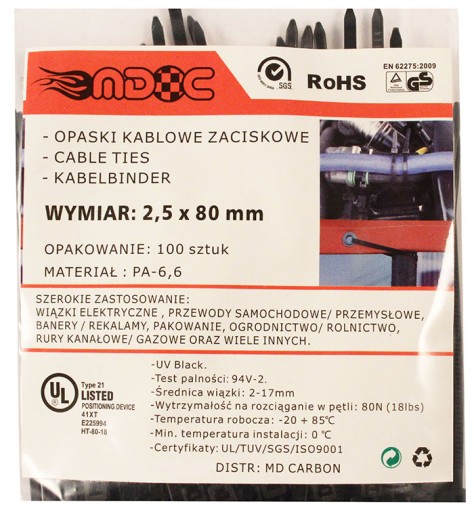MDC ZIP-Clamps UV káblové zväzky 80x2,5