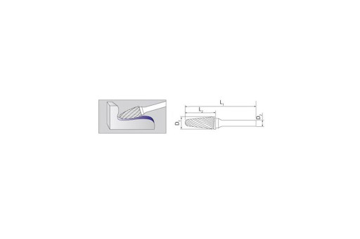 Rotačný pilník pre stopkovú frézu na stopke 3 mm S FP F03/CB VHM od Magnum