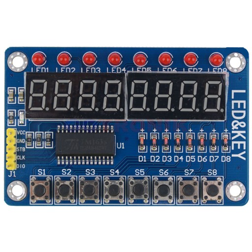 LED displej + tlačidlá modulu TM1638