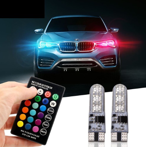 2 W5W LED T10 RGB ŽIAROVKY 16 FAREBNÉ PARKOVACIE DIAĽKOVÉ OVLÁDANIE