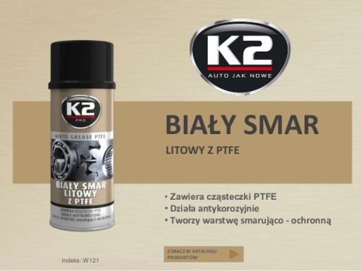 K2 BIELY LÍTIOVÝ TUK S PTFE TEFLÓNOM 400ml W121