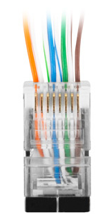 10 ks RJ45 cat5e prechod cez zástrčku cez FTP