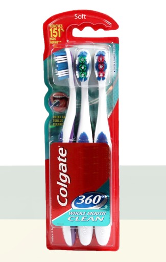Colgate 360° čisté stredné x3 zubné kefky
