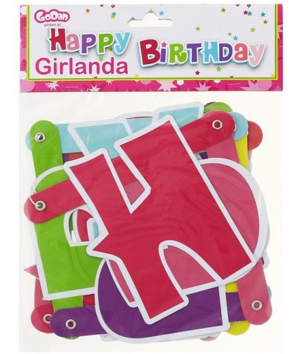 Papierové taniere Happy Birthday (ružové) 18 cm, 6 ks.