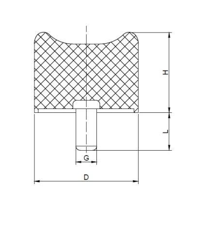 Gumový nárazník gumové nárazníky tlmič DS30x28