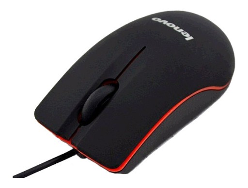 Káblová myš LENOVO USB s rozlíšením 1000 DPI, čierna