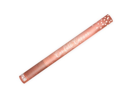 SHOOTING TUBE konfety HEARTS rose gold rose gold 60 cm na svadobnú hostinu