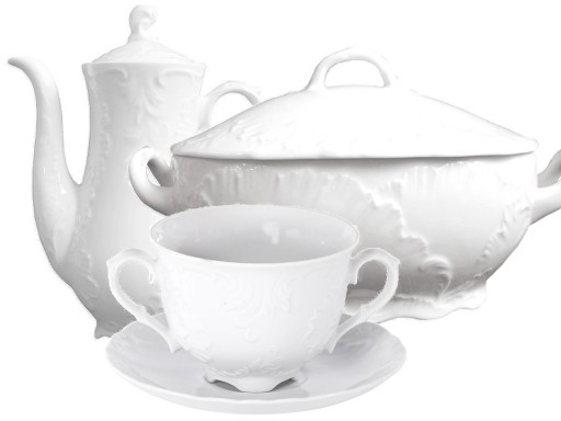Dezertný tanier 21 cm Maria Rokoko biely 0001 Ćmielów