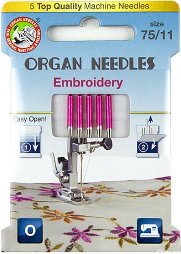 ORGAN poloploché vyšívacie ihly 75 ECOBOX