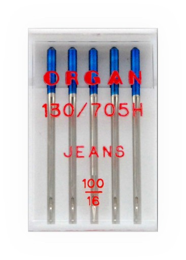 Organ 130/705H Jeans 100 poloploché strojové ihly