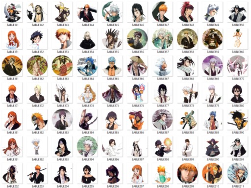 Manga Anime Bleach špendlíky MNOHÉ DIZAJNY