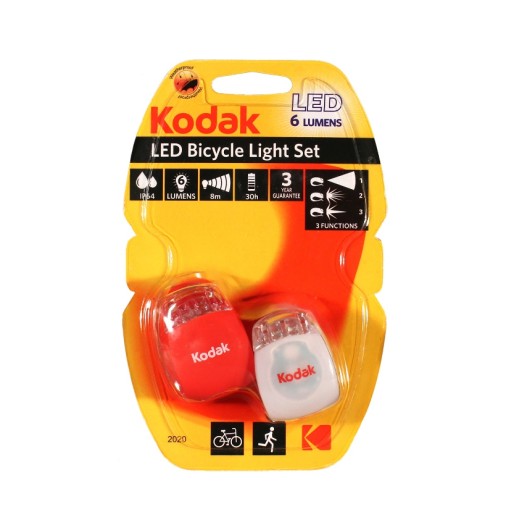 MALÉ KODAK LED BICYKLE SVETLÁ 2 KS PREDNÉ + ZADNÉ TRI FUNKCIE DO 8M IP64