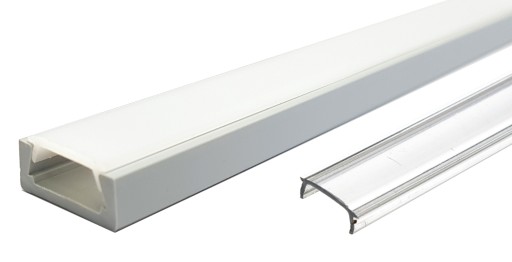 ŠEDÝ POVRCH PVC PROFIL pre LED 1m + LAMPA