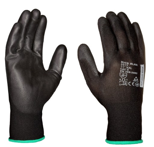 Pracovné rukavice Buck Black Strong, 1 pár, veľkosť 10