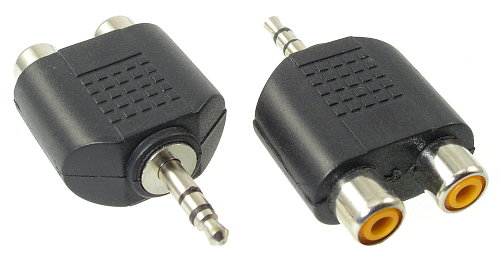 Rozbočovač 3,5 mm jack konektor do 2x RCA zásuviek 3419