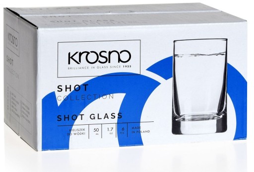 6 pohárov na vodku 50 ml Shot KROSNO